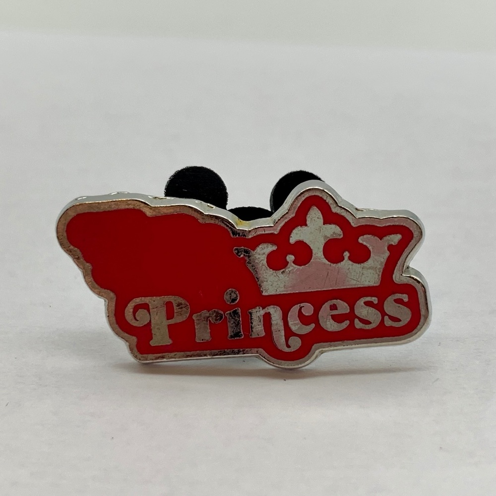 Walt Disney World Disney Parks Pin Trading Princess Pink Silver Crown Lapel Pin